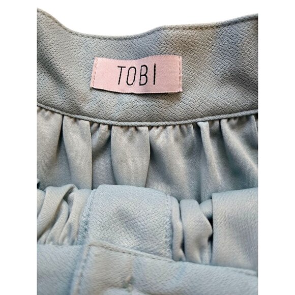 Tobi Light Blue Skater Skirt XS With Button Front & Pockets  Y2K - Picture 3 of 4